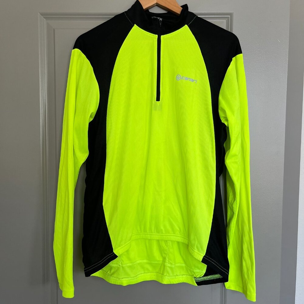 Canari Men's Yellow and Black Cycling Jacket - XL